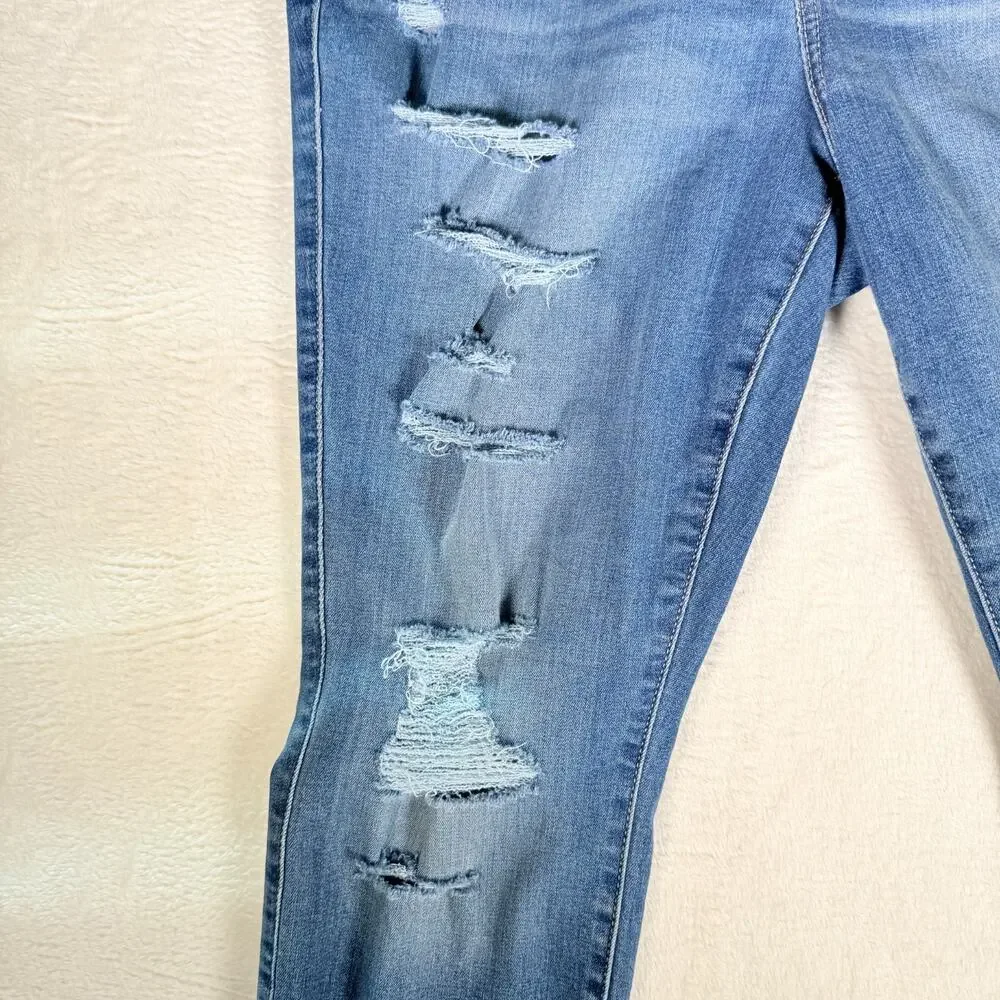 Torrid Jeggings Womens‎ 18 Reg Blue Jeans Feel the Fit Stretch Distressed Edgy